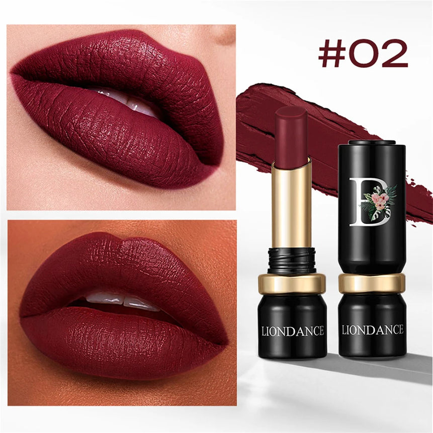 Velvet Mist Flower Lipstick High Pigment Long Lasting Matte Lip Gloss Dark Rich Colors Waterproof Creamy Smooth Lips Makeup