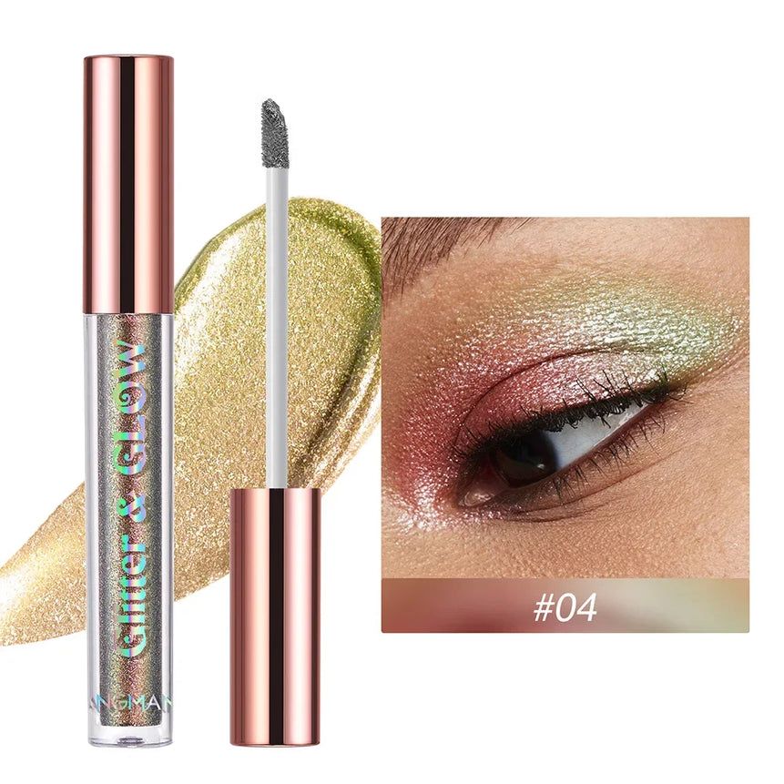 Women Pearlescent Face Liquid Eyeshadow Highlighter Shiny Eyeliner Glitter Eyeshadow Waterproof Brighten Eyes Makeup Beauty