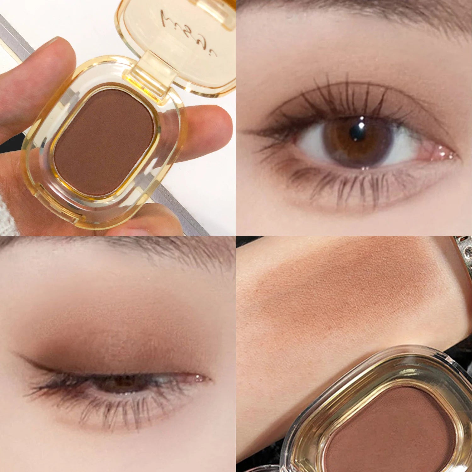 Single brown smoky matte eyeshadow palette set - Featuring shiny, portable, long-lasting bright silk single-color eyeshadows.