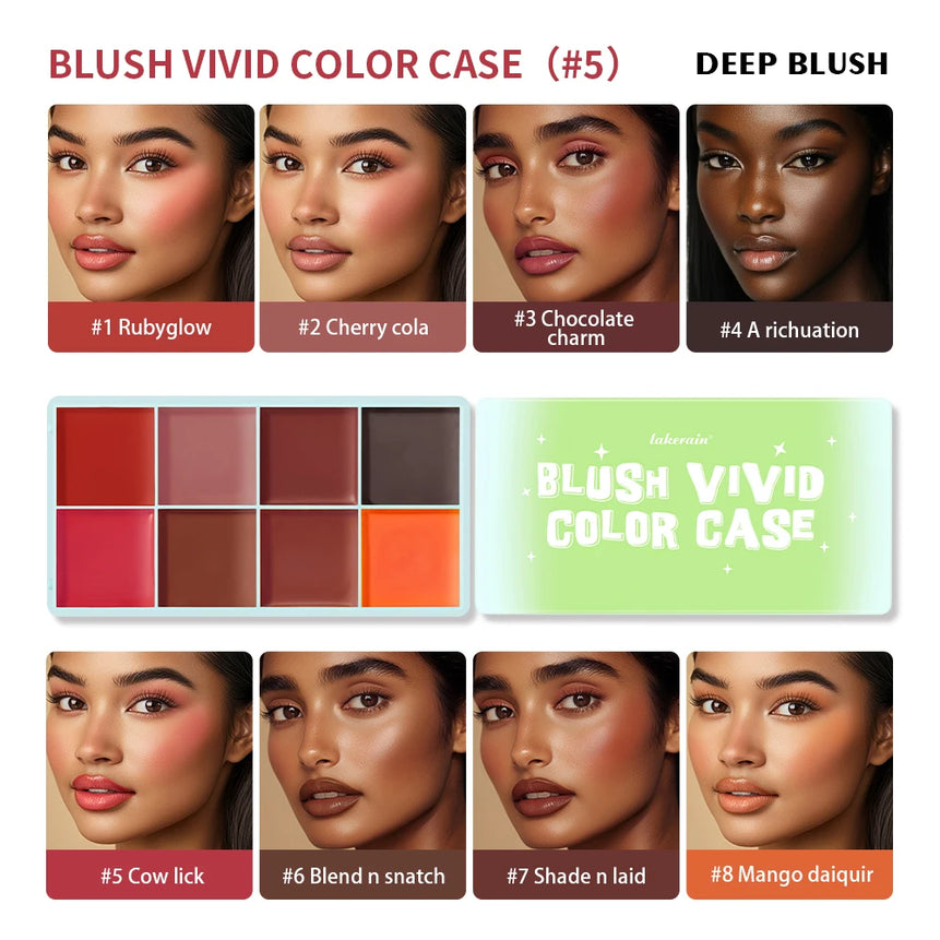 Waterproof Case Cream Highlighter Palette Blush Vivid Color Case Brow Mud Tone Long-Lasting Multiple Uses Makeup Cosmetics