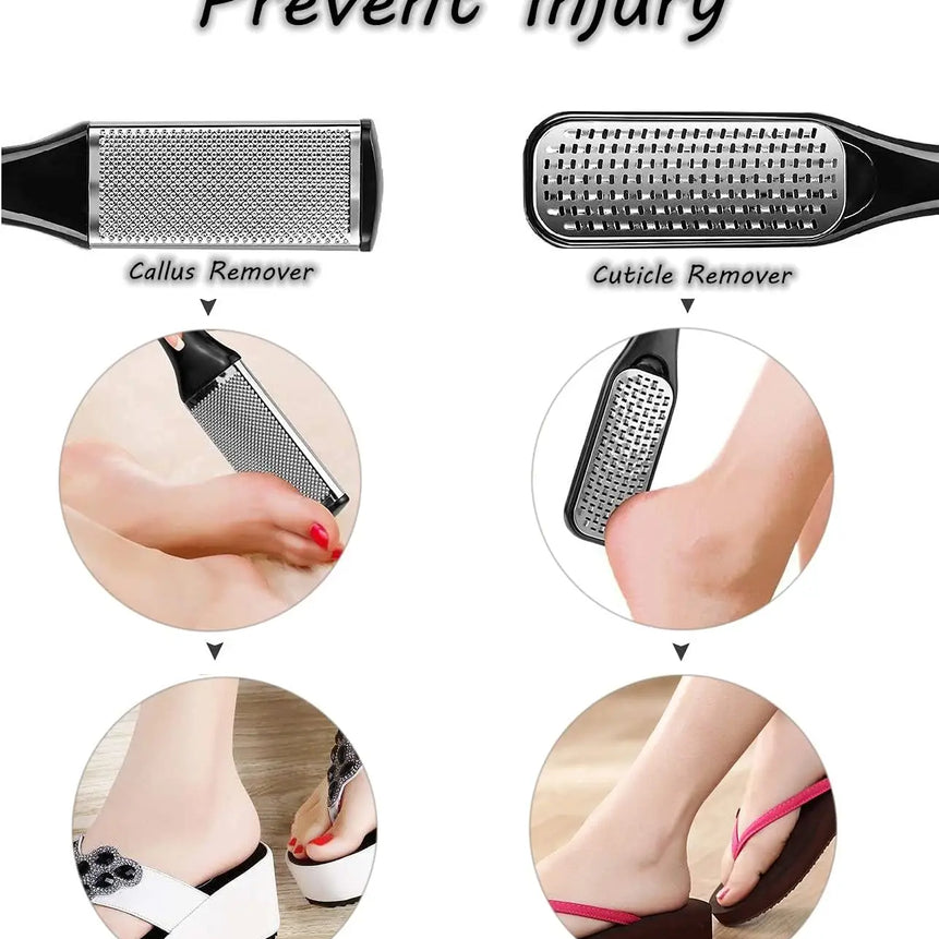 Pedicure Kit 8/10/23 in 1 Stainless Steel Professional Pedicure Tools Set Foot Rasp Peel Callus Dead Skin Remover