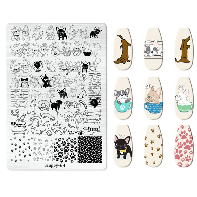 Maple Leaf Nail Stamping Plates Autumn Winter Leaves Design Polish Stencil Nail Printing Stamp Image Manicure Mold Stencil Tool