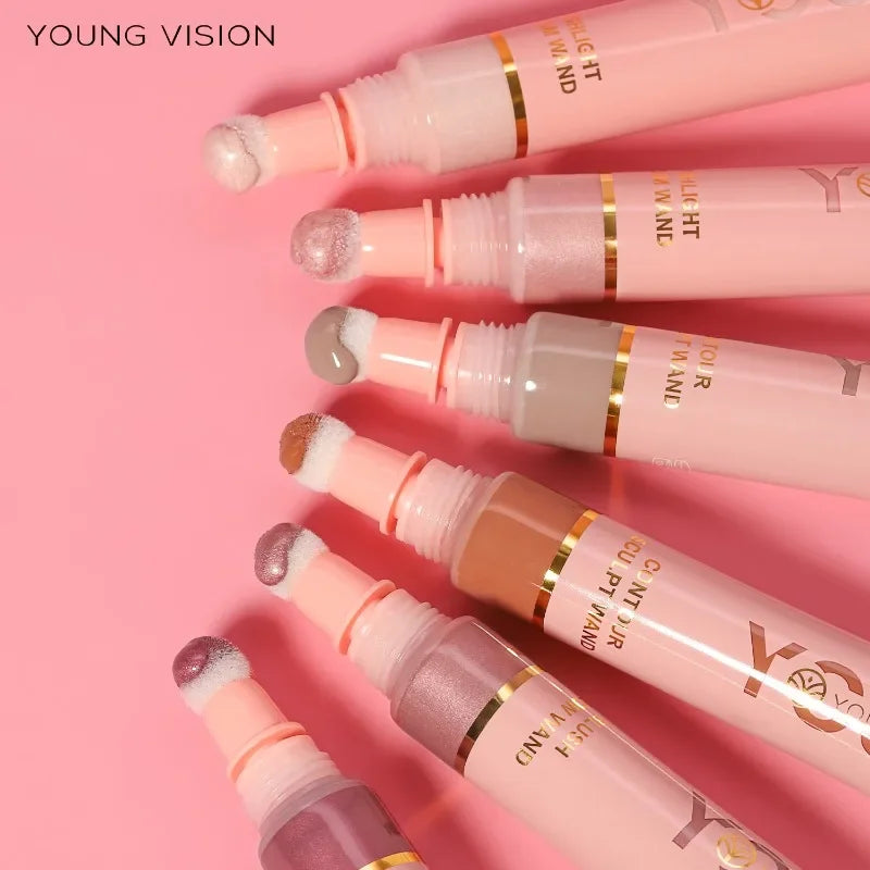 Liquid Highlighting Stick Contouring & Blush Multi-purpose Makeup Air Cushion Pen Face Natural Shimmer Cheeks Creamy Cosmetic