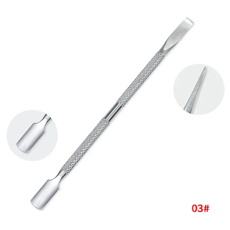 1/4/5/7Pc Professional Stainless Steel Nail Care Tools Double Head Cuticle Pusher Cuticle Nipper Nail Cuticle Remover Accessorie