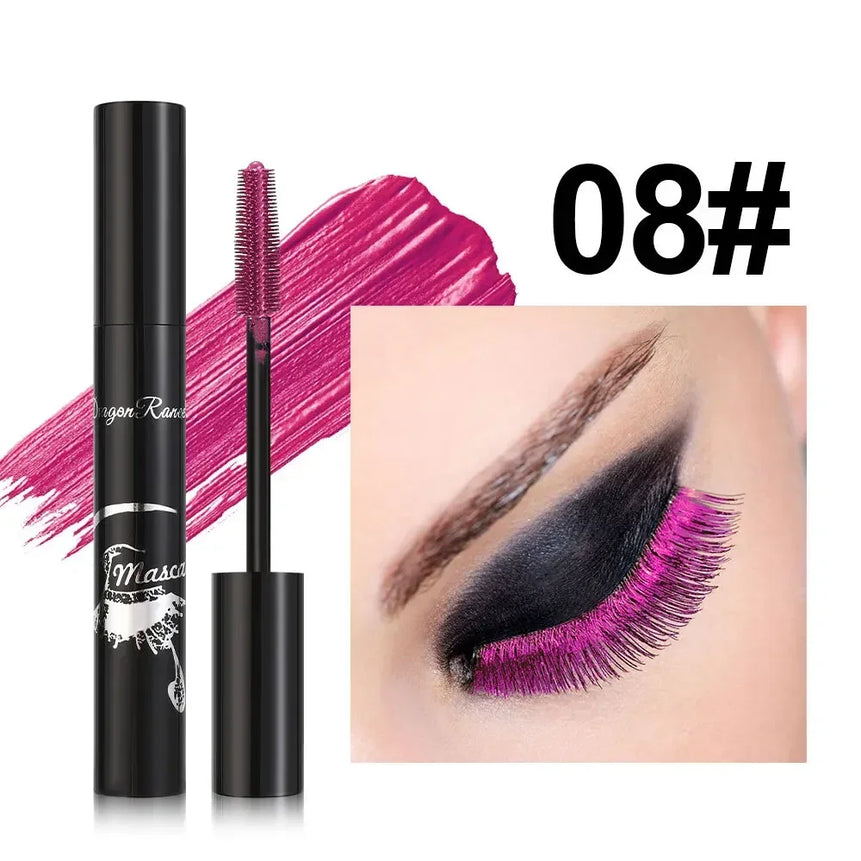 Colorful Mascara Blue Gold Pink Glitter Shimmer Mascara Waterproof Lasting Thick Curling Lengthen Eyelash Extension Mascara