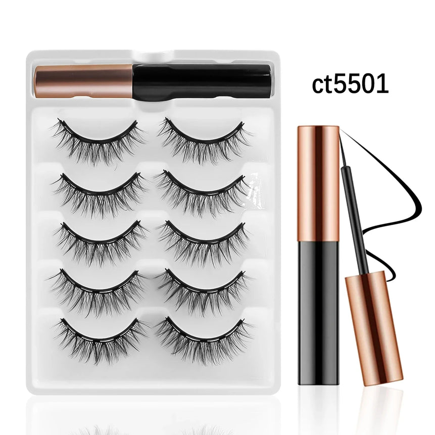 1/5 Pairs Magnetic Eyelashes Makeup False Lashes Bulk Items Wholesale Natural Magnetic Lashes Eyeliner Set