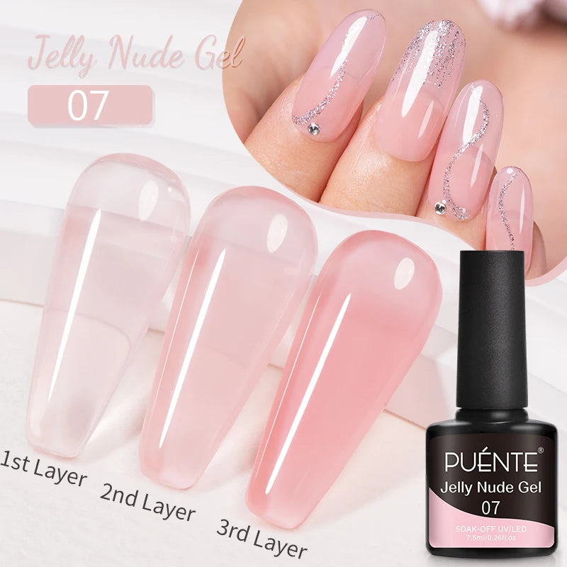 PUENTE Sparkle Platinum Gel Nail Polish 5ML Shiny Gold Silver Glitter Painting Gel Drawing Semi Permanent Varnish For Manicure