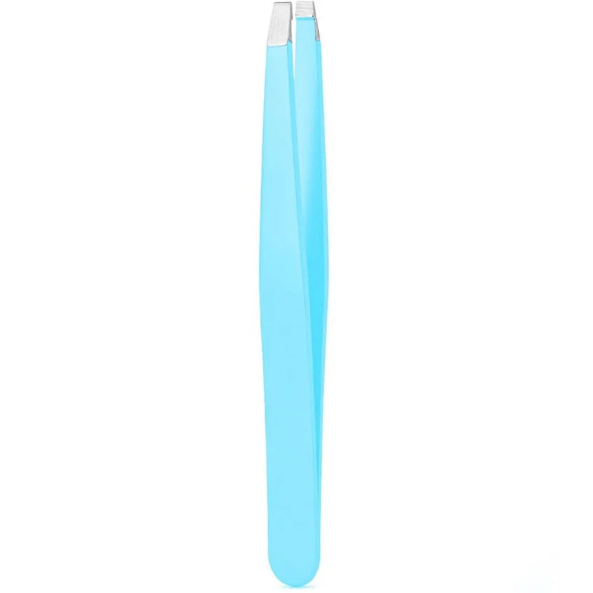Stainless Steel Black Eyebrow Tweezer with Slant and Flat Point Beauty Tools for Eyelash Tweezer & Ingrown Hair Removal