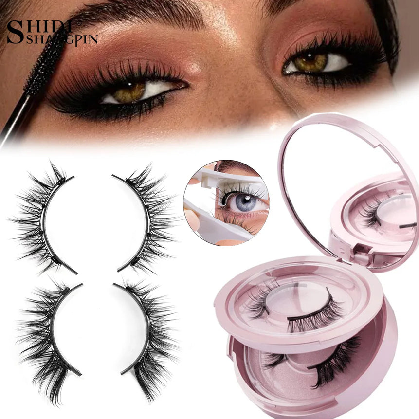 2/1 pair Reusable Magnetic Eyelashes Natural Curler Eyelash Extension Tweezers Set Easy to use Glue Free False 3D Mink Eyelashes