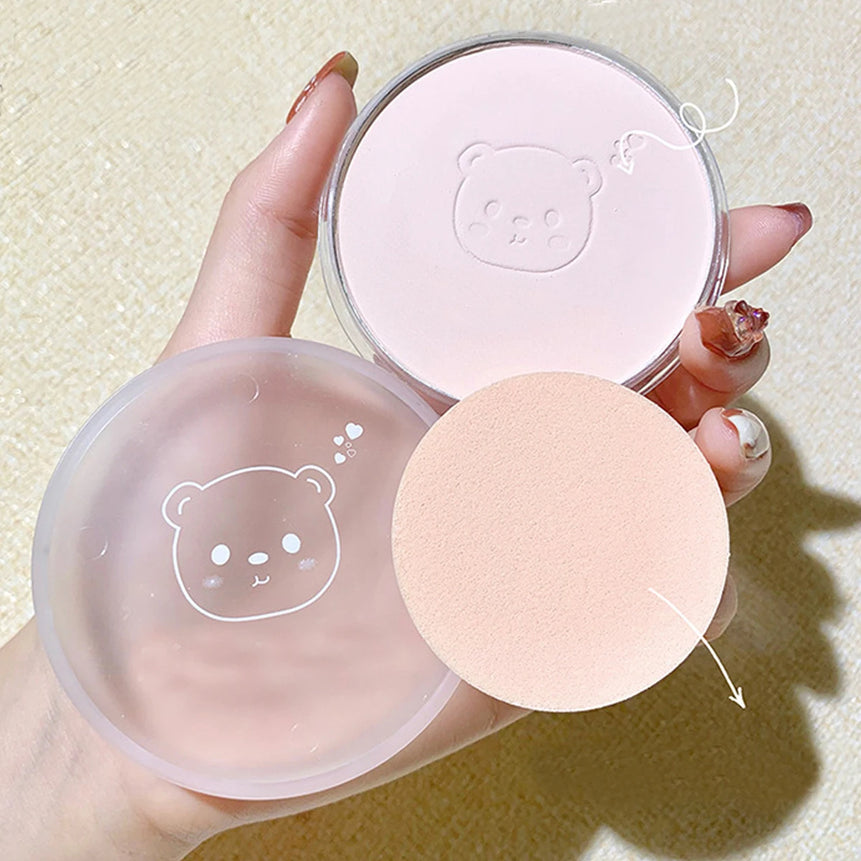 Pressed Powder White Brighten Transparent Oil Control Concealer Lasting Natural Face Makeup Setting Powder Waterproof Cosmetic