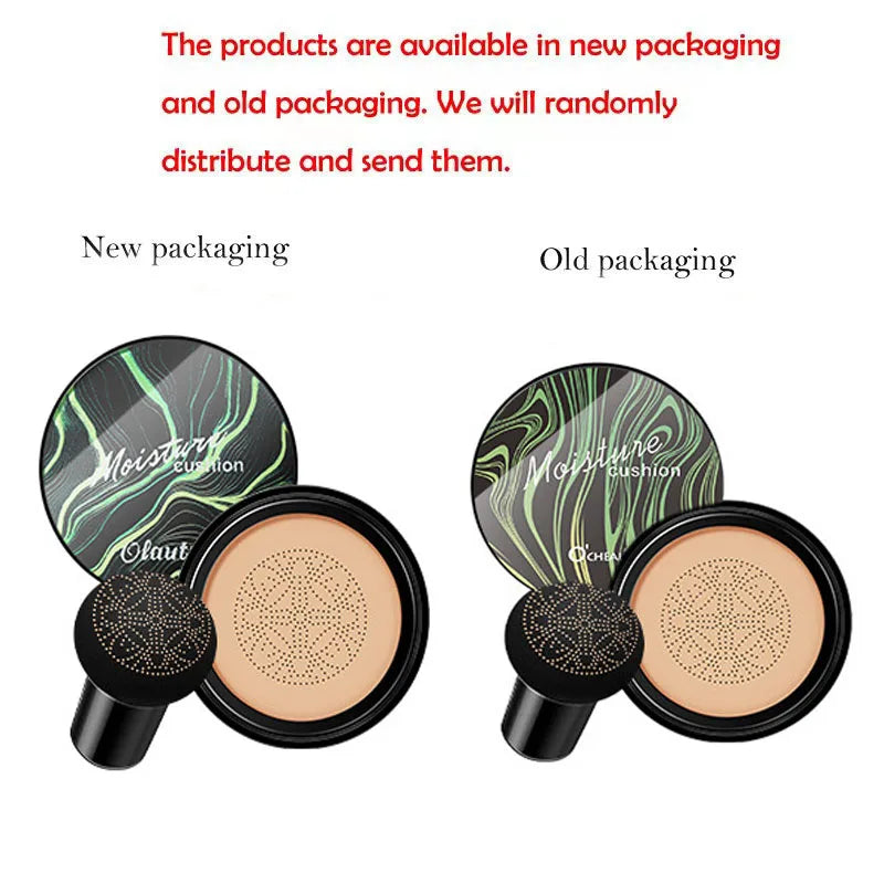 Ocheal BB Cream Air Cushion Compact Make Up Foundation Concealer Cream for Face Cosmetics Makeup Mushroom Head Puff