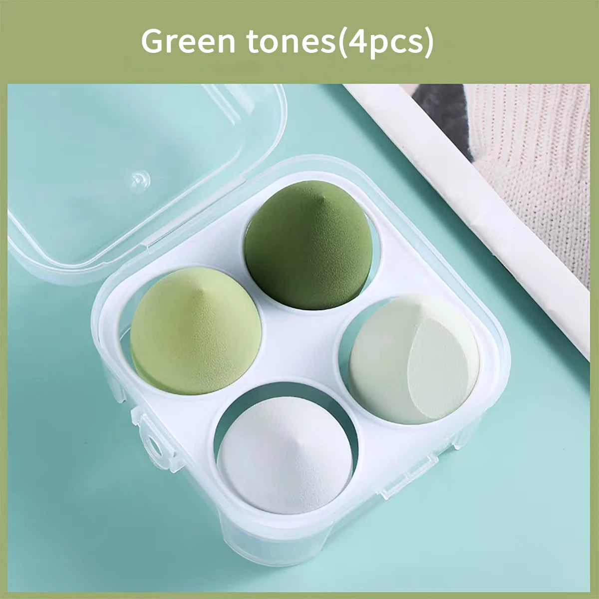 4pcs Makeup Sponge Set | Soft Latex-Free Foundation & Powder Puff | Flawless Blending, Skin-Friendly, Washable