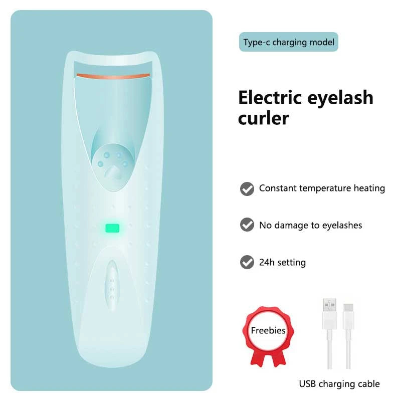 Electric Eyelash Curler Portable 5D Heating Curling Electric Eyelash Curler Safe & Waterproof Long-lasting Styling Makeup Tool