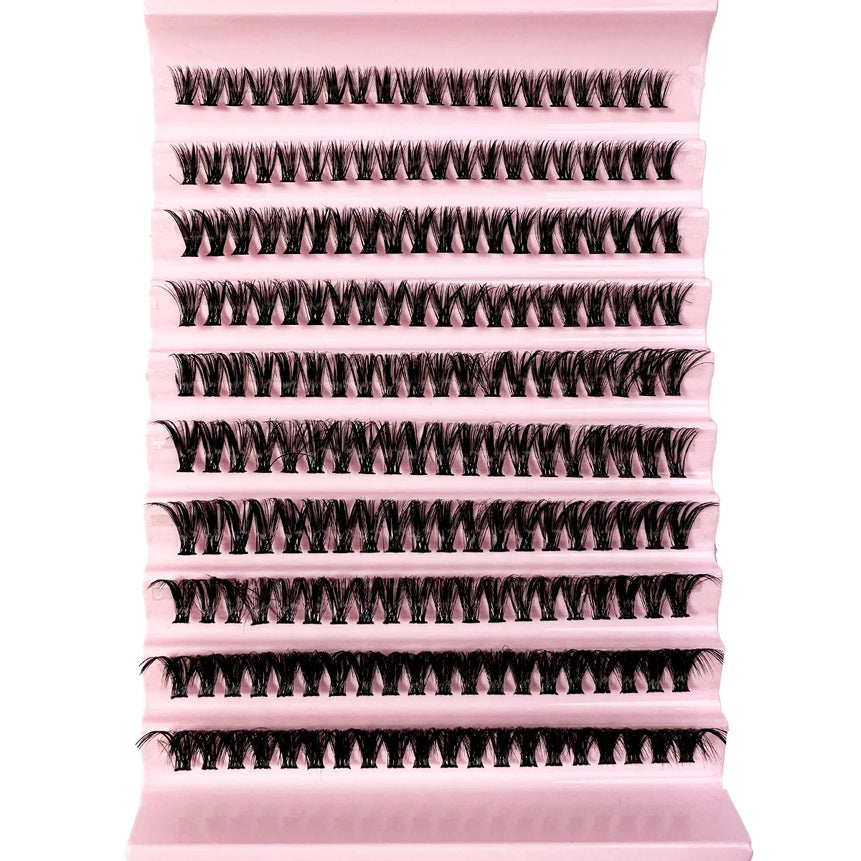 Faux Mink Eyelashes 540Cluster C Curled 9-16mm Mixed Natural Eyelash Extension 3D Russian Strip Personal Eyelash Makeup Tool