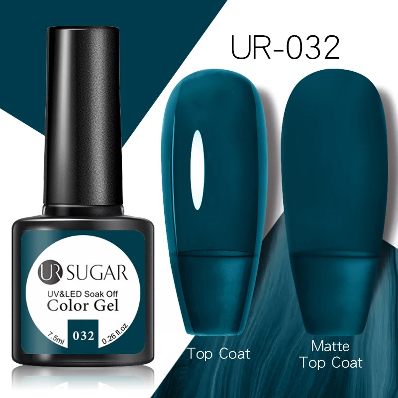 UR SUGAR 7.5ml Rose Glitter Solid Color Gel Nail Polish Jelly Nude Pink Semi Permanent DIY Nail Art UV LED Soak Off Gel