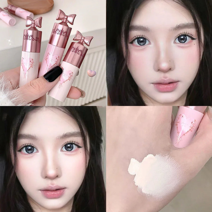 Pink Brightening Concealer Stick Waterproof Highlighting Liquid Moisturizing Concealer Cream Cover Acne Spot Dark Circles Makeup
