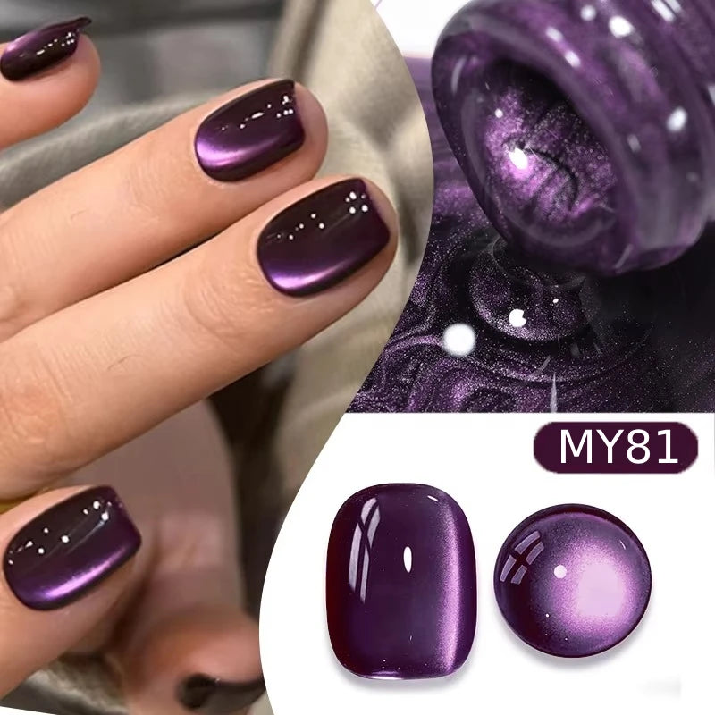 BORN PRETTY 10ml Black Glass Cat Magnetic Gel Nail Polish Silver Gold Glitter Semi Permanent Soak Off UV LED Gel Varnish