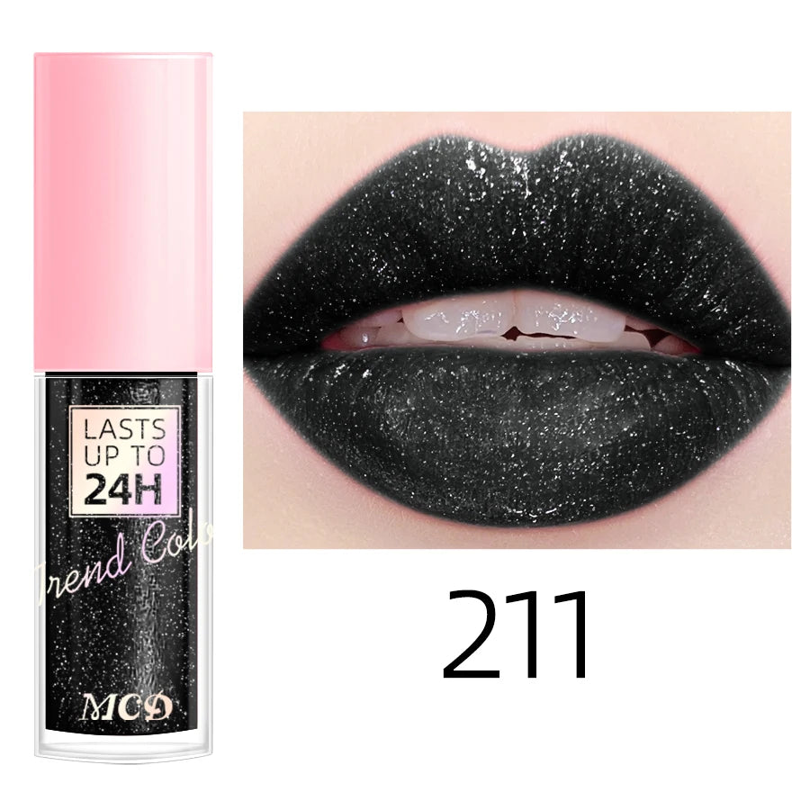 18 Colors Glitter 1pcs Lip Glaze Long Lasting Lip Gloss Waterproof Liquid Lipstick Makeup Lip Oil Lip Tint Moisturizing Lip Balm