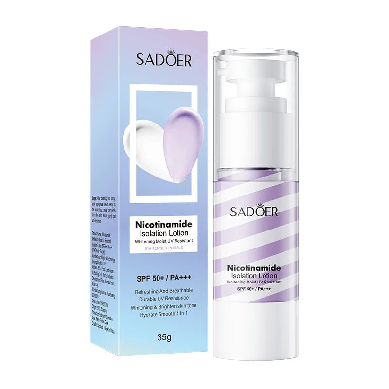 40g Face Makeup Primer Tri-color Cream Brighten Contour Color Isolation Waterproof Makeup Foundation Natural Makeup Base Cream