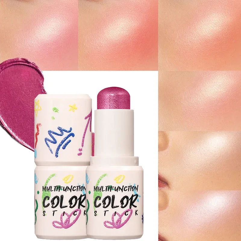 Highlighter Blush Stick Eyeshadow Stick Diamond Highlighter Cream Pink Glitter Face Contour Shimmer Illuminator Makeup Cosmetics