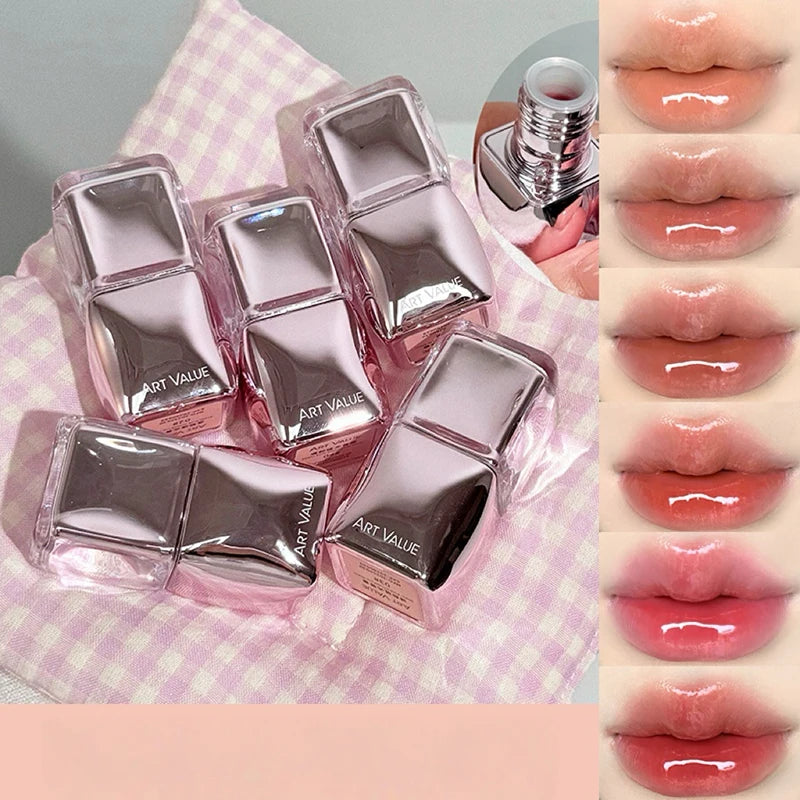 Transparent powder gloss lip gloss mirror moisturizing,long-lasting waterproof,easy to apply,anti smudging,natural makeup effect