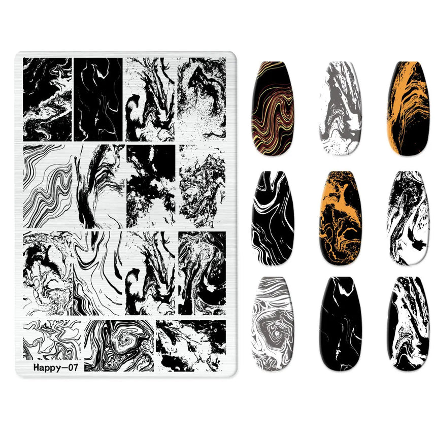 Maple Leaf Nail Stamping Plates Autumn Winter Leaves Design Polish Stencil Nail Printing Stamp Image Manicure Mold Stencil Tool