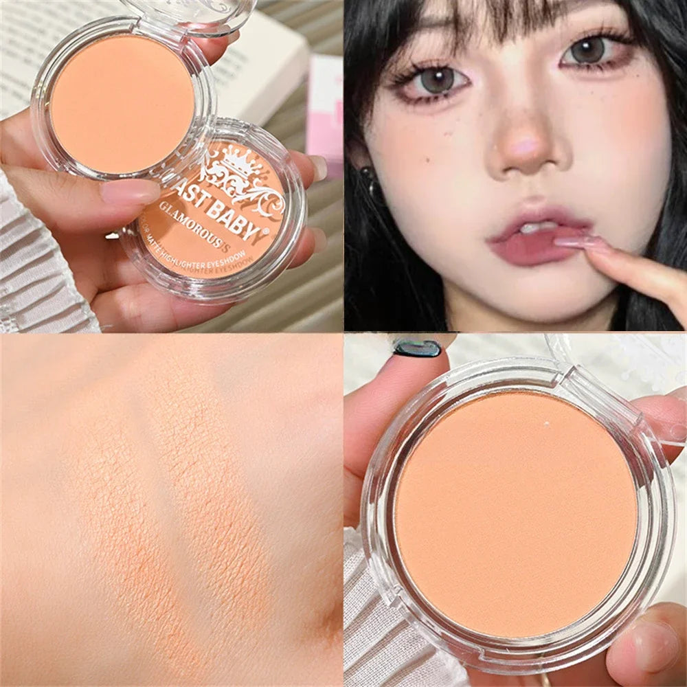 Single Matte Highlighter Palette Milk Tea Face Brighten Contour Makeup Beige Eyeshadow Cut Off Shadow Lying Silkworm Rouge Dust
