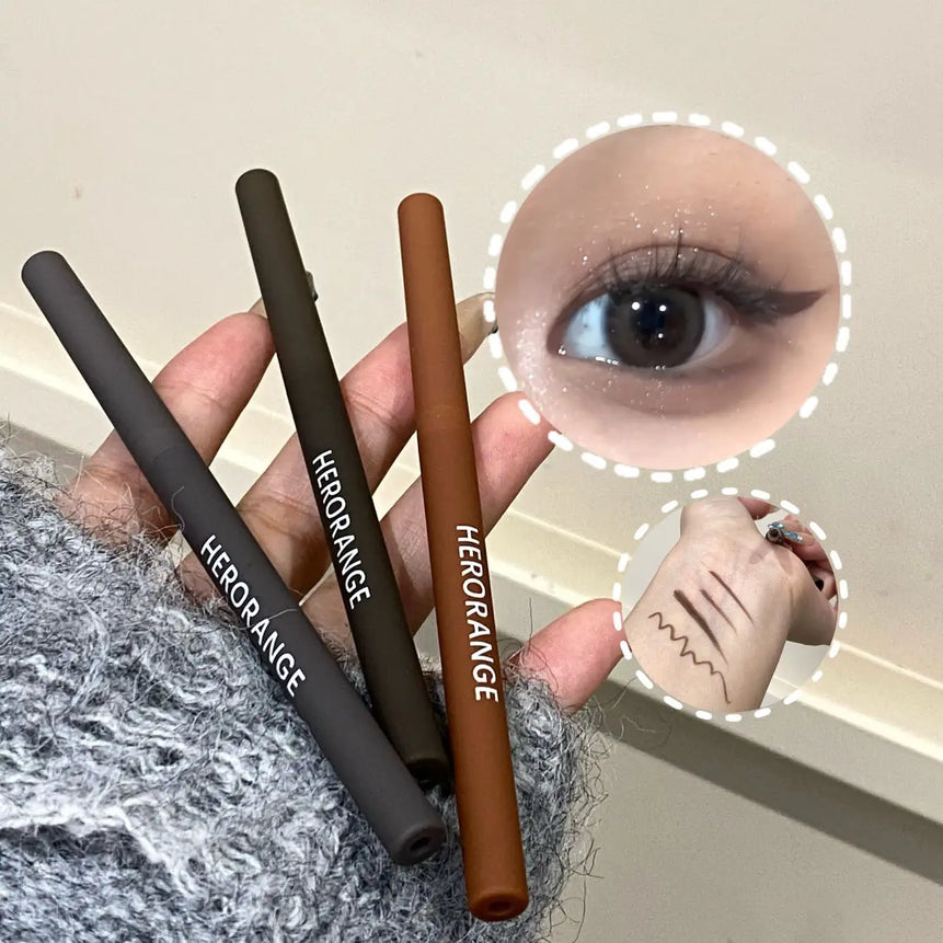 Ultra-fine Gel Eyeliner Pencil Black Brown Under Eye Liner Pen Waterproof Matte Aegyosal  Lying Silkworm Quick Drying Eye Makeup
