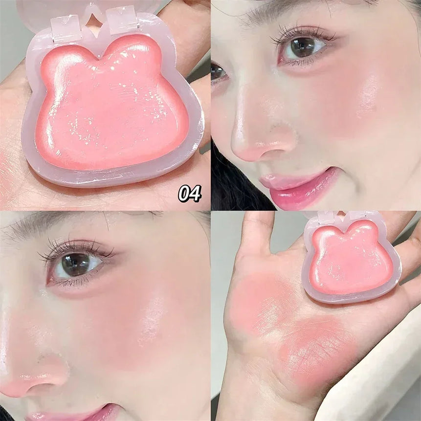 Highlighter cream for face brightening and contouring blusher highlighter stick for natural watery skin lip jelly plate cosmetic