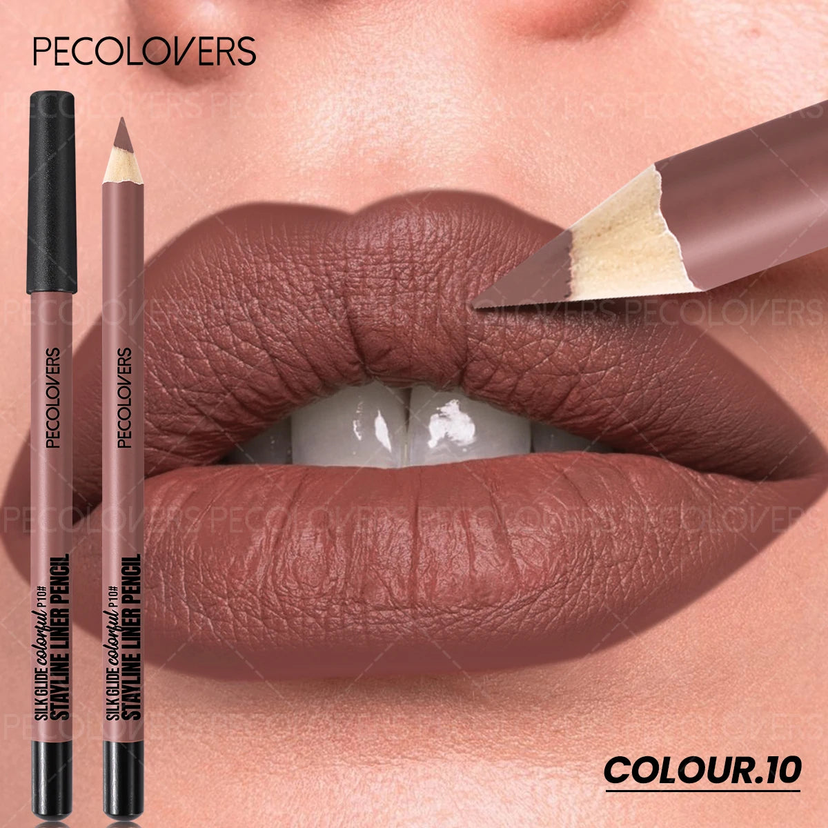 1PC Matte Lip Liner - Pencil Formula, Nude Pink/Brown/Red, Smooth Effect, Three-dimensional Lip, Beginner-friendly