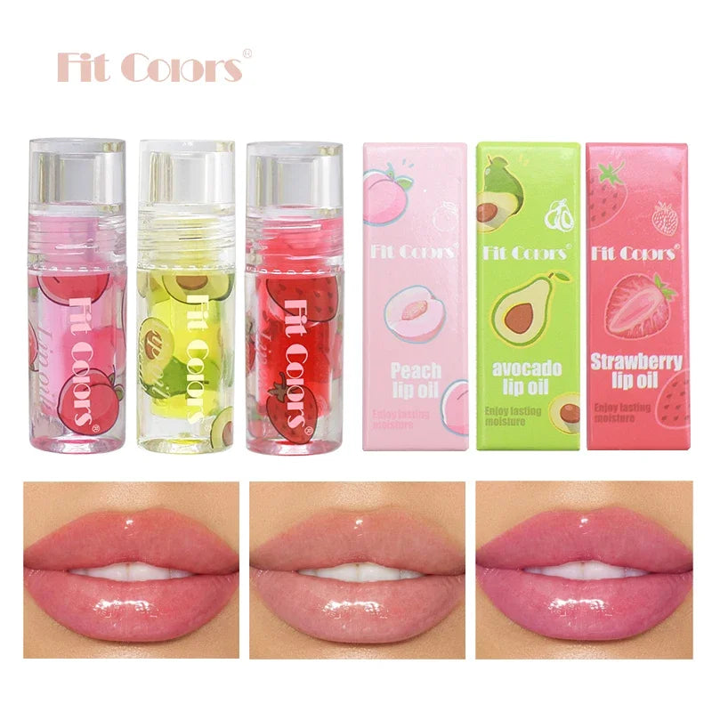 Hyaluronic Acid Lip Oil Plumping Gloss With Fruit Formula Hydrates Fades Lines For Lasting Mirror Effect Transparent Care