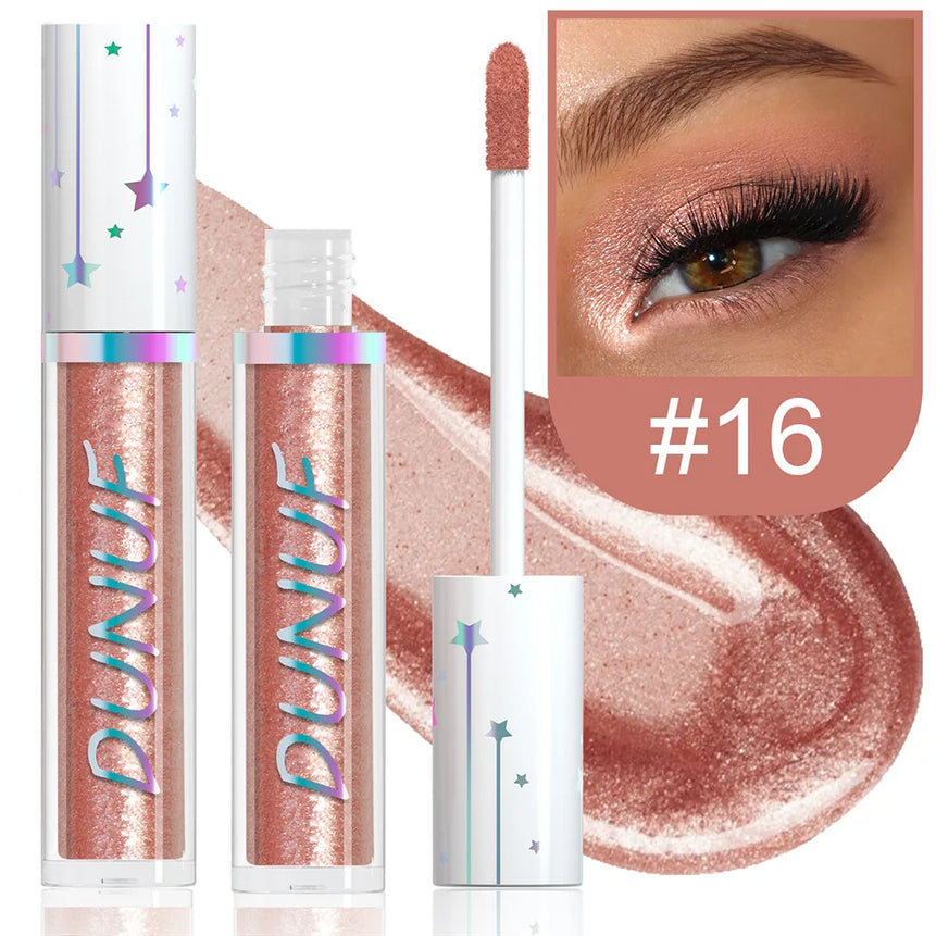 Metallic Liquid Eyeshadow Stick Brown Green Black High Gloss Pearlescent Glitter Eye Shadow Waterproof Stage Makeup Pigment