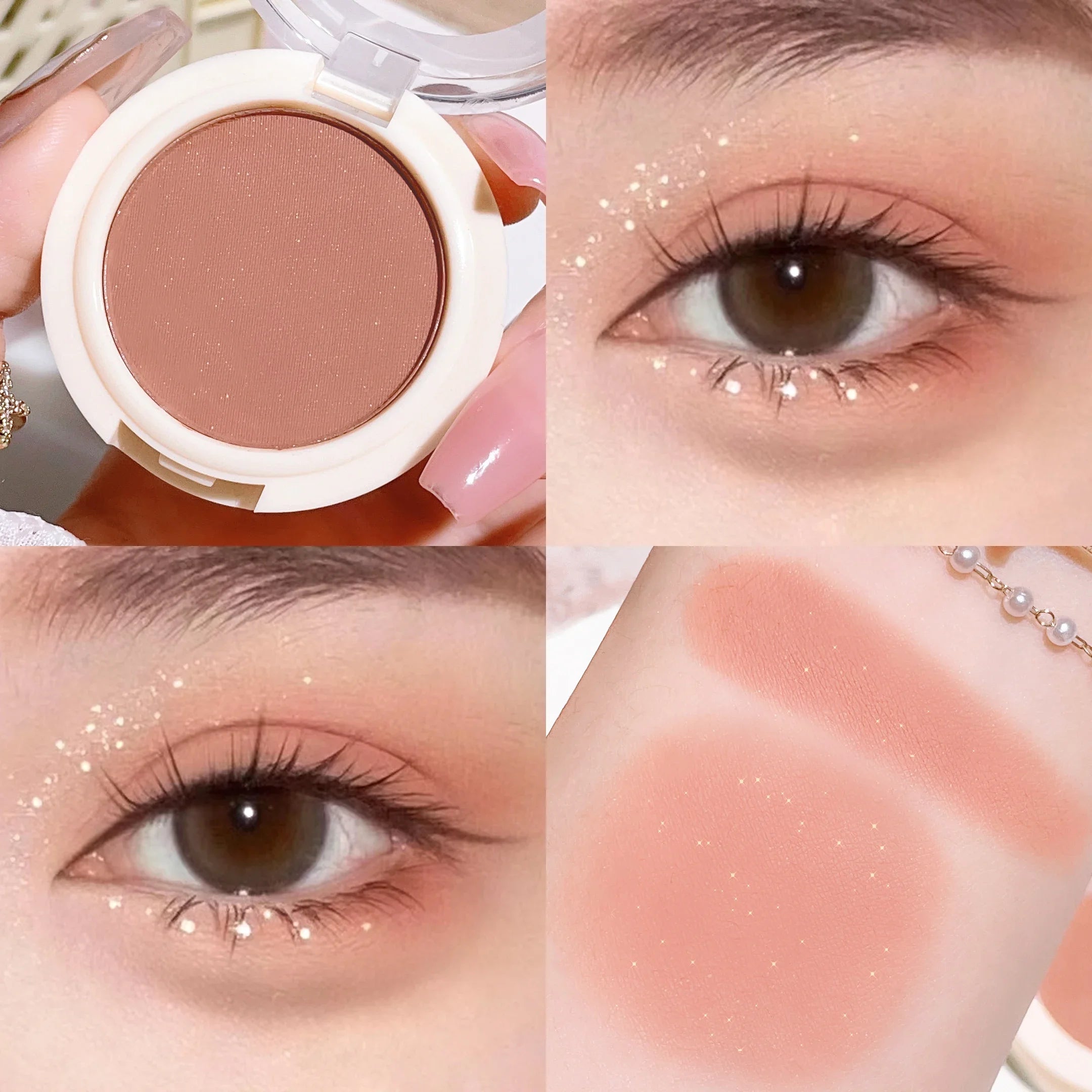 Single-Color Eyeshadow – Matte & Shimmer, High-Pigment, Brightening, Waterproof, Long-Lasting, Soft & Natural Glow Makeup