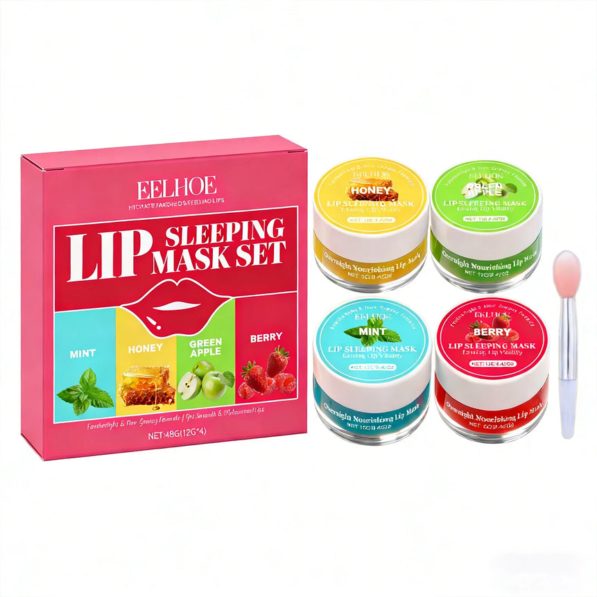 Four-Flavor Repair Sleep Lip Mask Effectively Removing Dead Skin Relieving Dry Lip Improving Rough Texture Moisturizing Lip Mask
