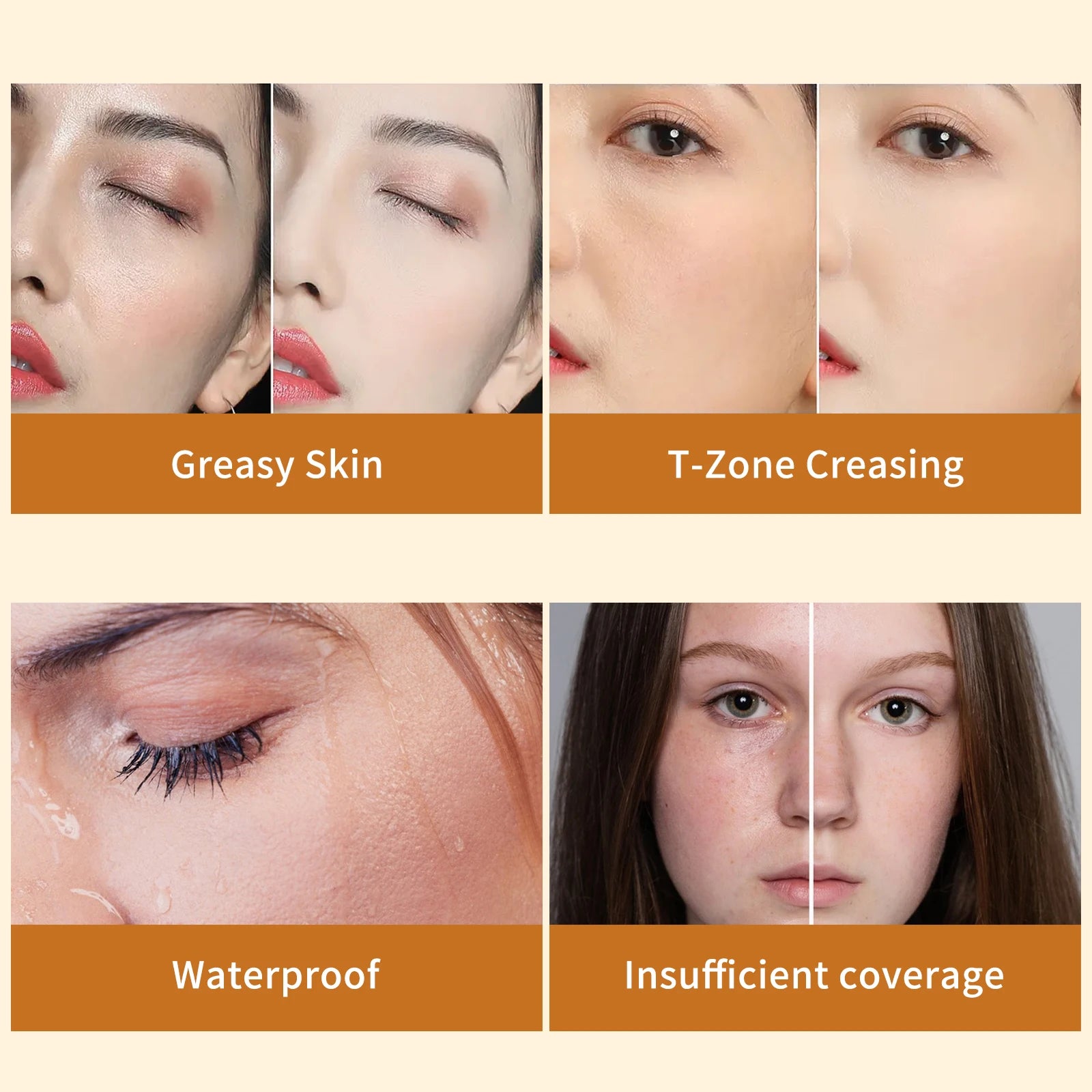 Red Pomegranate Double Layer Powder Oil Control Long Lasting Waterproof Concealer Setting Powder Facial Makeup