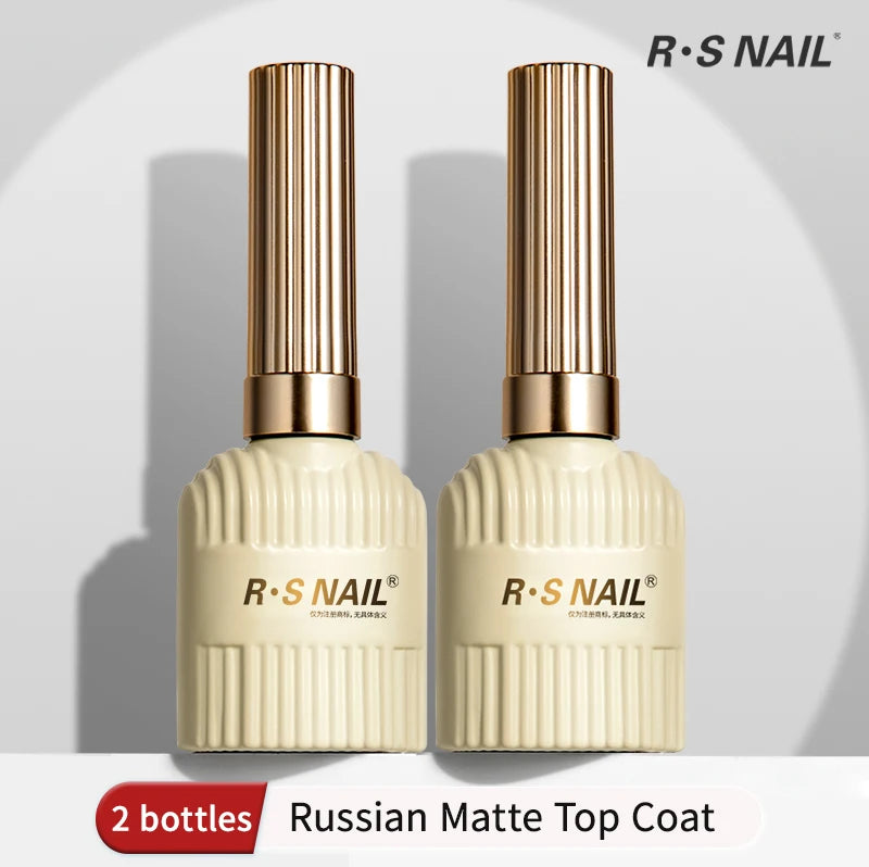 RS NAIL Russian Matte Top Coat Gel Nail Polish 10g Frosted Non Stick Powder Mat Top Coat Nail Art LED UV Semi Permanent Seal Gel