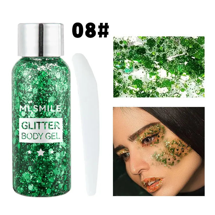 Eye Glitter Nail Hair Body Face Gel Art Waterproof High Gloss Glitter Body Multifunctional Makeup Decoration Party Festival