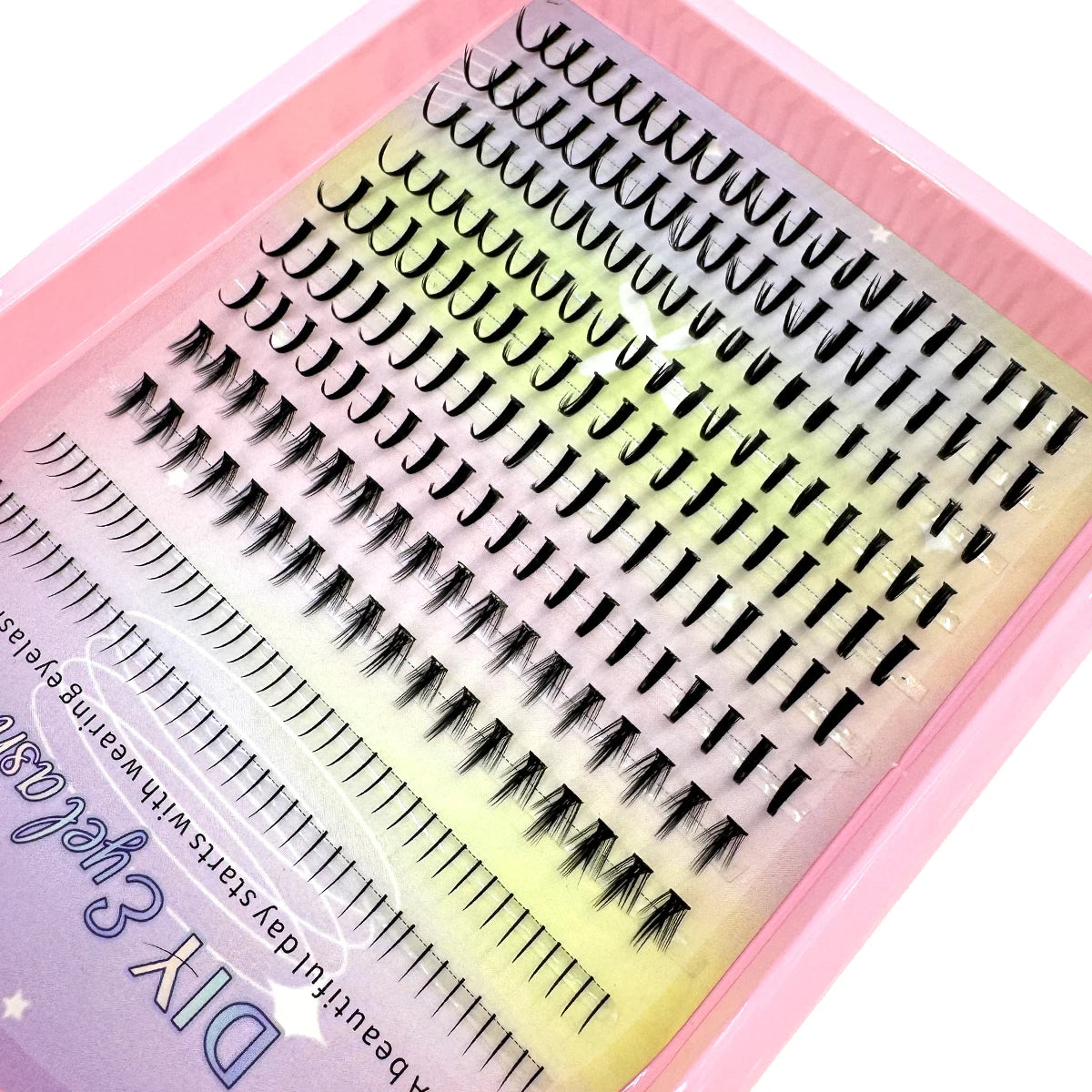 11Rows Spikes Lash Clusters with Bottom Lashes Individual Lash Extensions Manga Premade Fan Eyelashes Extensions Wispy Eyelashes