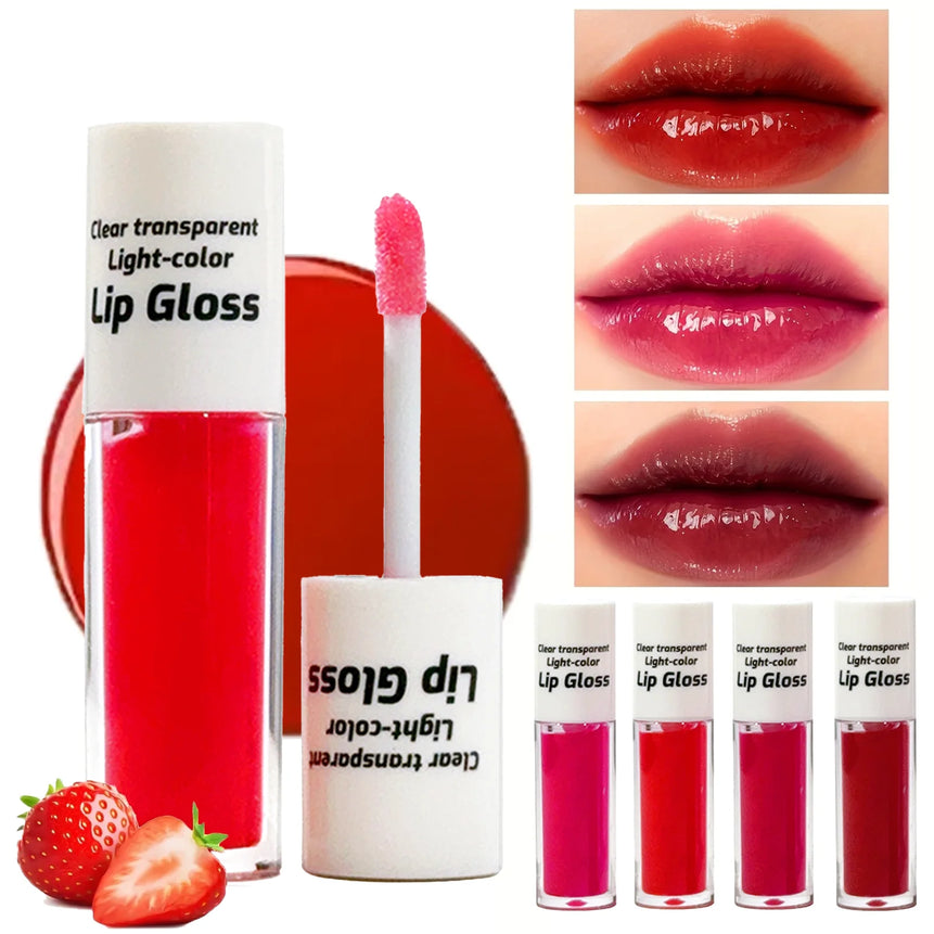 JUJU DREAM 4-Color Lip Gloss Set Water-Gloss Lip Glaze, Moisturizing, Waterproof, Non-Stick Cup, High Pigment & Long-Lasting