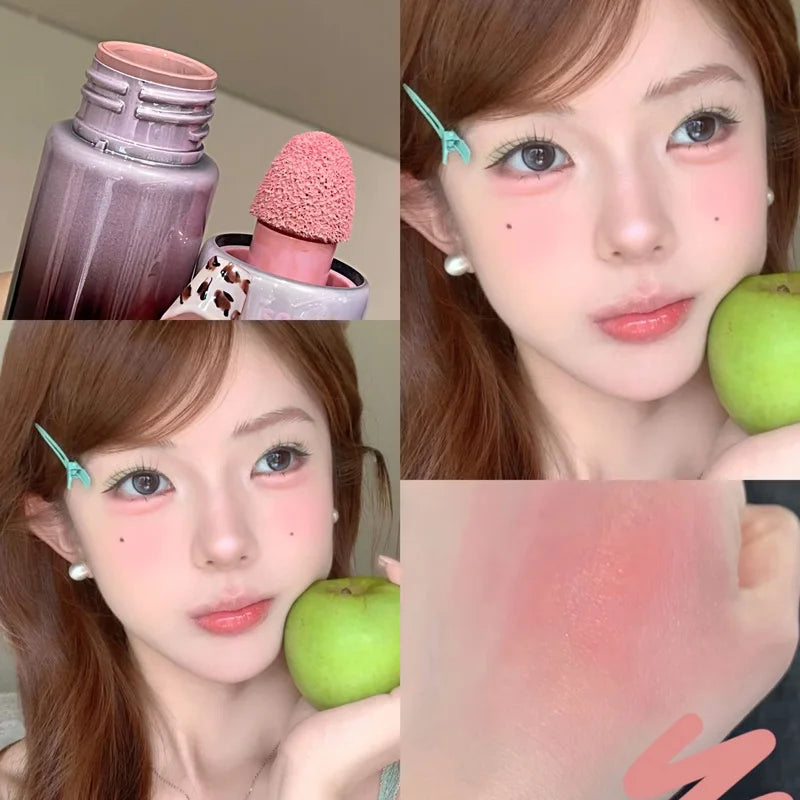 Pinkyfocus Low-Saturation Liquid Blush, Watery Texture That Instantly Transforms into a Matte Finish, Clear and Natural Complexion-Enhancing, Unlocking Everyday Korean-Style Makeup Looks