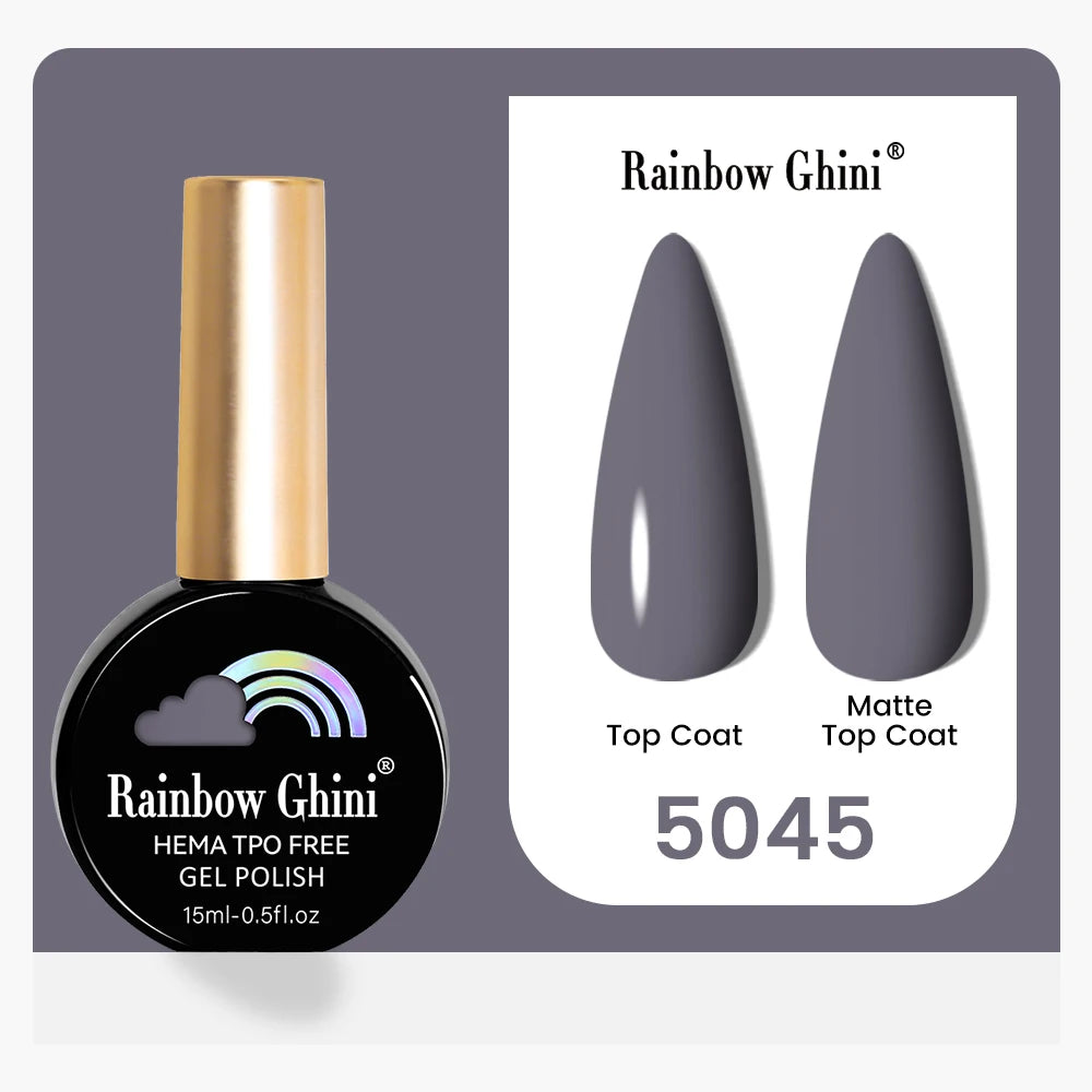 Rainbow Ghini 15ML 146 Colors Long-Lasting Colorful Gel Nail Polish Professional UV/LED Gel Polish Base Coat Matte Top Coat