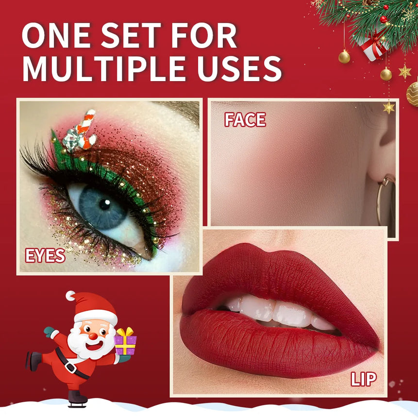 Christmas Colorful Lip Gloss Set Lip Stain Lipstick Woman Make Up Long Lasting Lipsticks Shiny Lip Gloss Pack Set Cosmetics Make