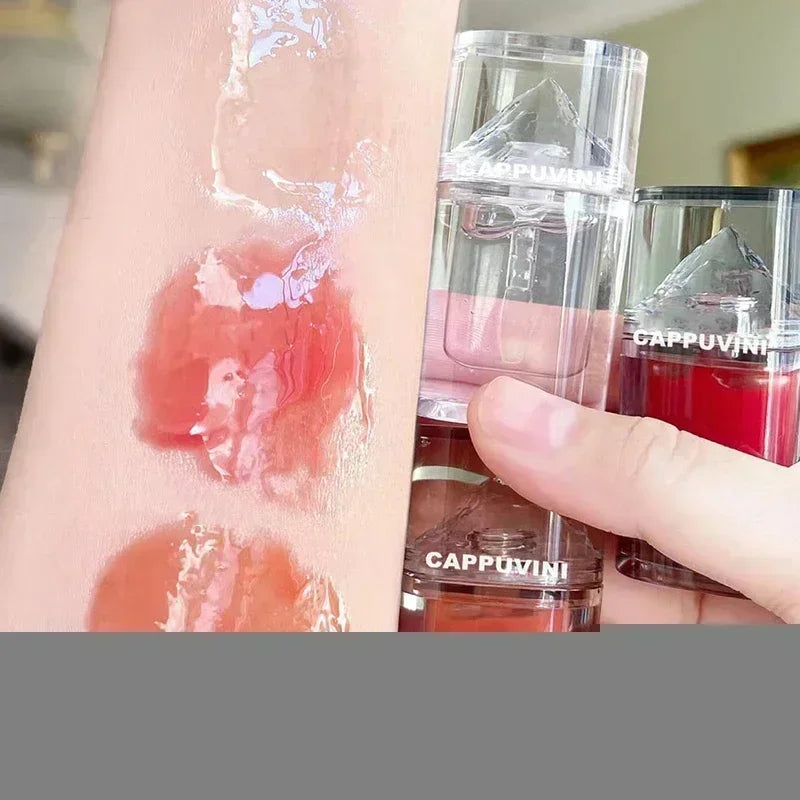 Ice Mountain Lip Gloss Honey Lip Oil Crystal Jelly Lip Glaze Moisturizing Transparent Waterproof Liquid Lips Makeup Cosmetics