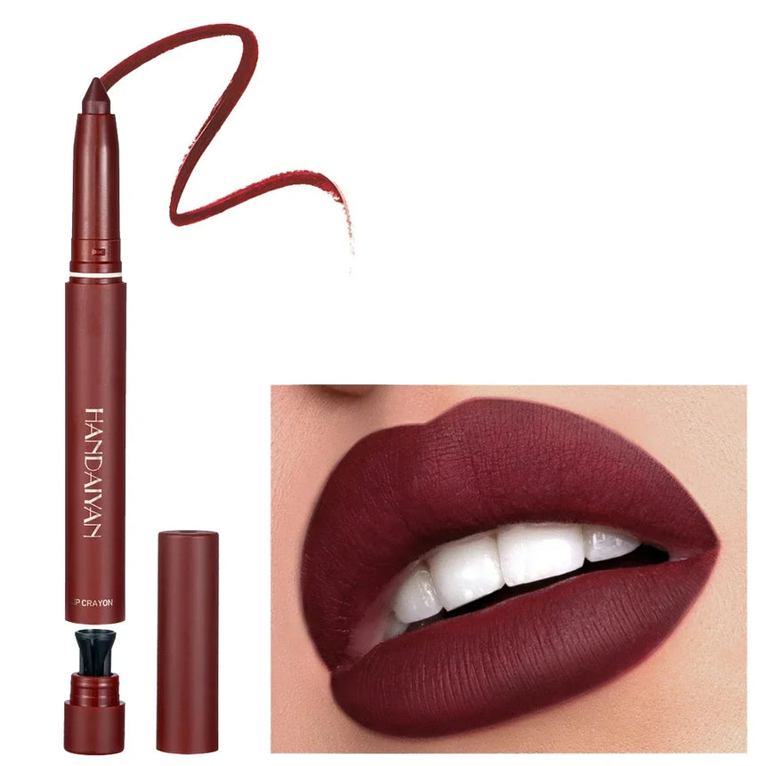 12 Colors Velvet Matte Lipsticks Waterproof Long Lasting Nude 2 IN 1 Stick on-Stick Cup Lips Makeup Tint Pen Daily Makeup Tools