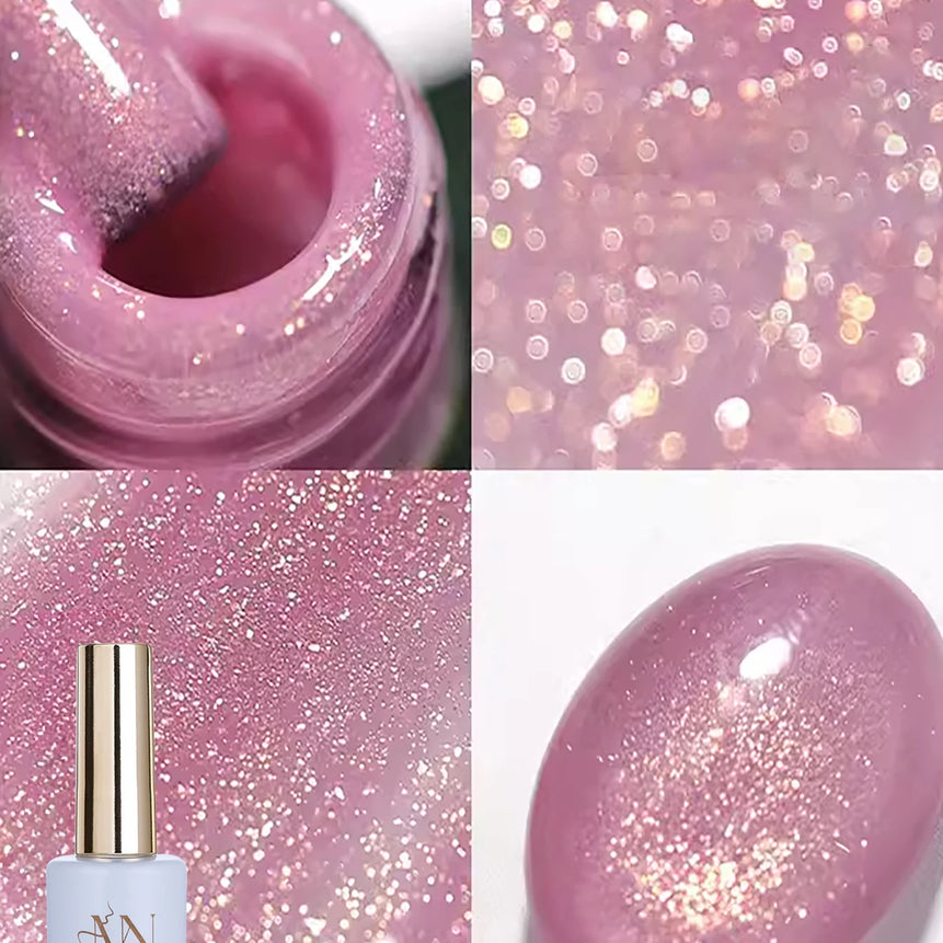 MIANEL1-12pcs 12ML Pink Blue White Green Series With Explosive Glitter Gel Nail Polish, Popular Yun Brocade Diamond Gel Polish