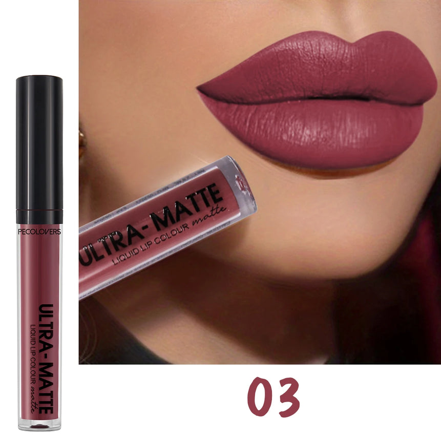 Matte Liquid Lipstick Waterproof Long Lasting Velvet Mate Nude Brown Red Lip Gloss Lint Tube Makeup Cosmetic Lipsticks Lipgloss
