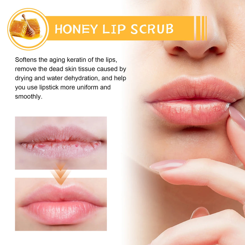EELHOE Pink Lips Scrub Exfoliator Dead Skin Removal Lightening Fade Lip Lines Anti Dryness Moisturizing Makeup Lip Care Products