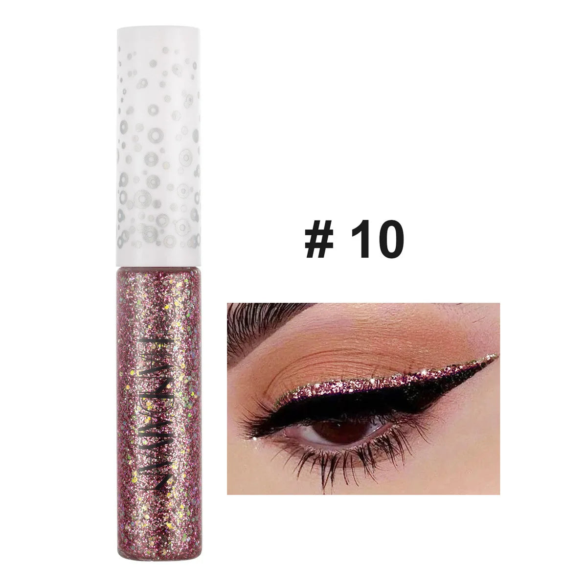 12 Colors Shiny Eye Liners Cosmetics For Women Pigment Silver Rose Gold Color Glitter Liquid Eyeliner Metallic Colorful Makeup