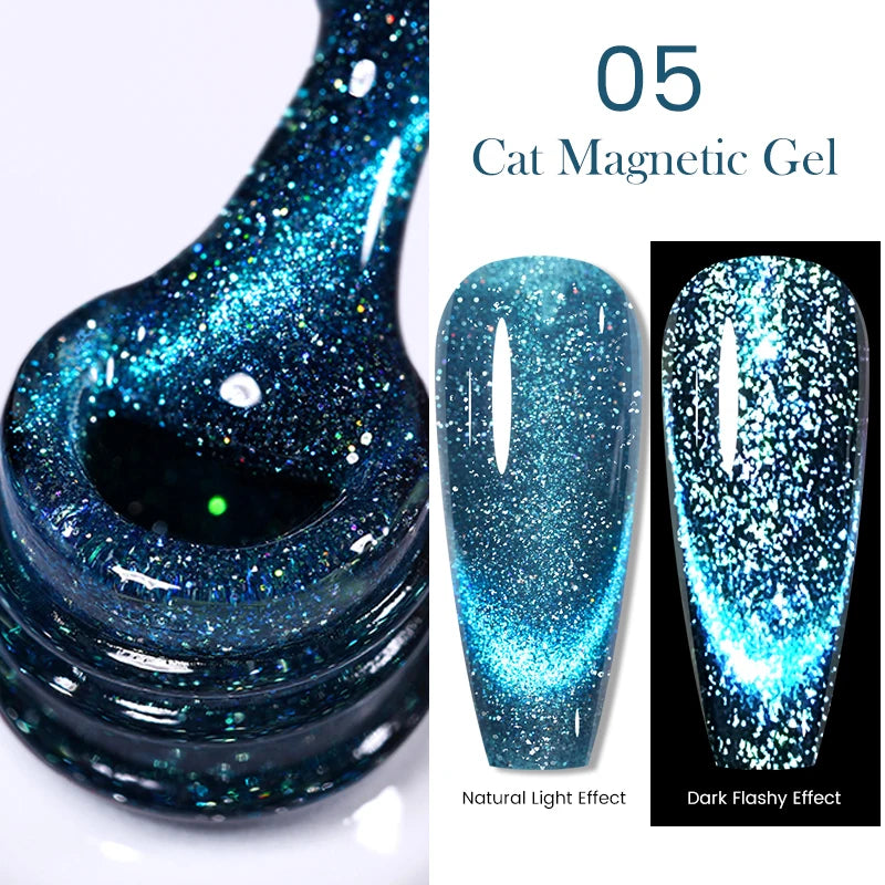 BORN PRETTY 10ml Black Glass Cat Magnetic Gel Nail Polish Silver Gold Glitter Semi Permanent Soak Off UV LED Gel Varnish