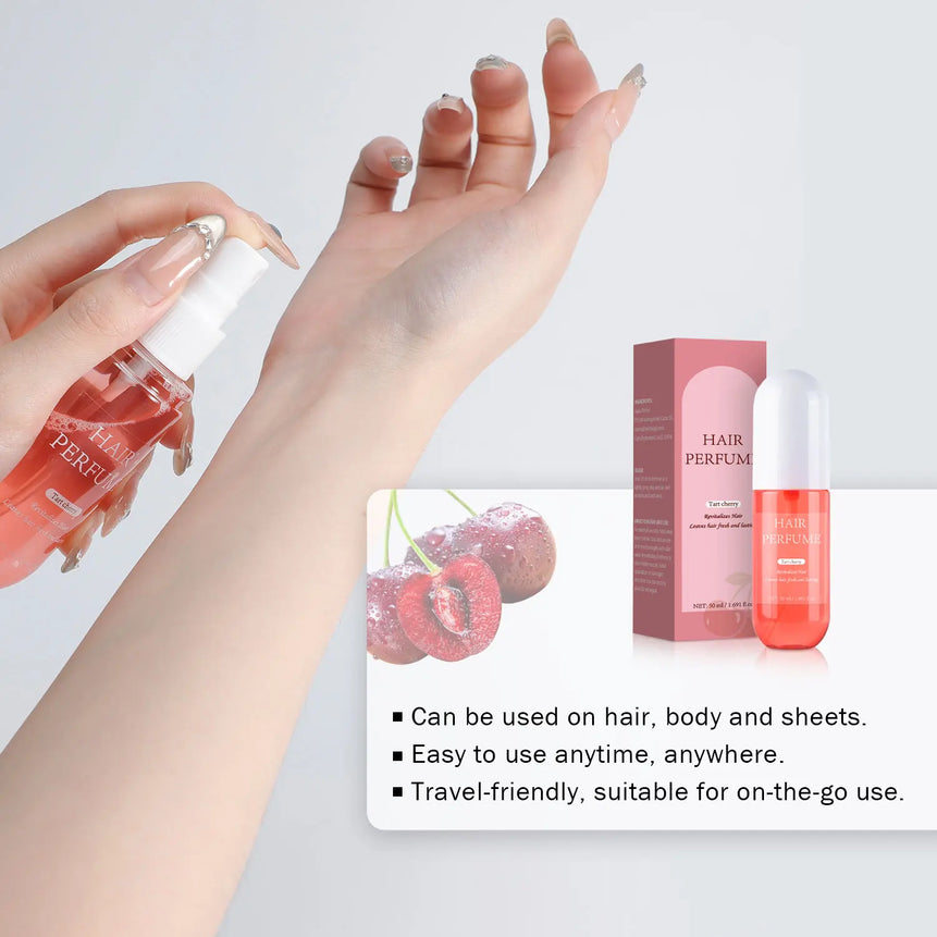50ML Tart Cherry Body Mist For Women Freshen Hair Body & Pillows Deodorant Spray Parfum Long-Lasting Fragrance Body Spray